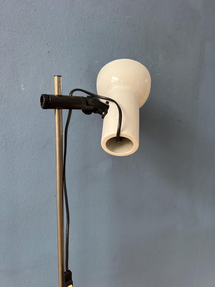 Small White Mid Century Floor Lamp