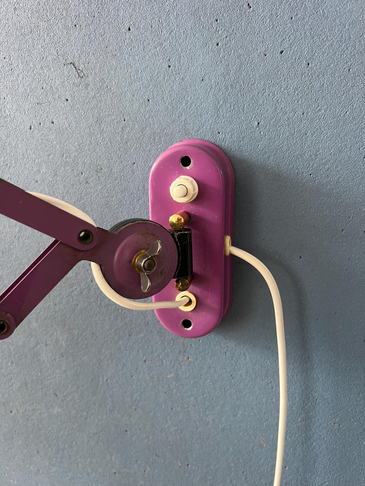 Vintage Space Age Purple Scissor Wall Lamp