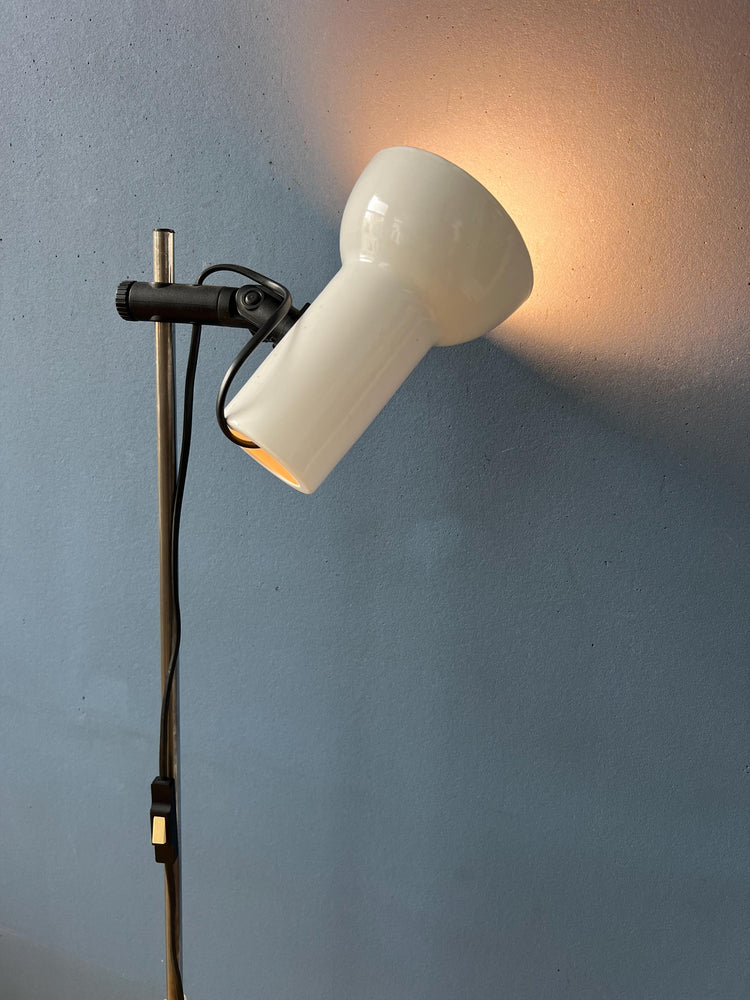 Small White Mid Century Floor Lamp