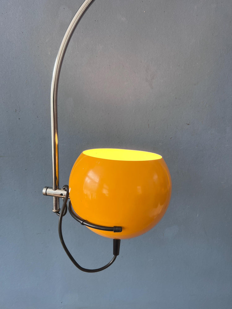 Vintage Yellow Herda Mid Century Arc Eyeball Wall Lamp