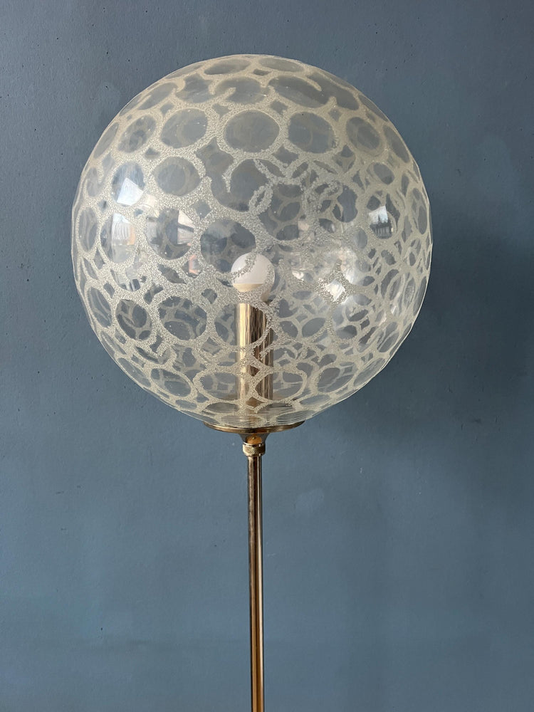 Vintage Glass Floor Lamp by Doria Leuchten