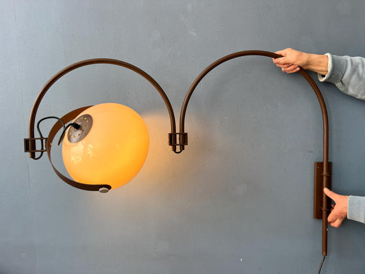 Mid Century Dijkstra Space Age Double Arc Wall Lamp