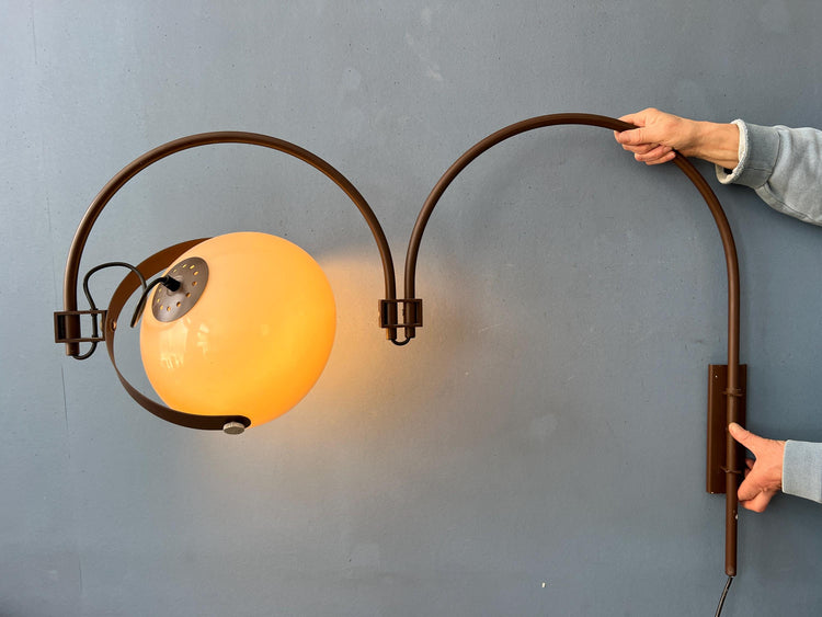 Mid Century Dijkstra Space Age Double Arc Wall Lamp