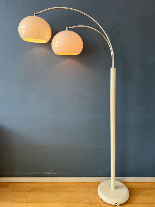 White Dijkstra Double Arc Space Age Mushroom Floor Lamp