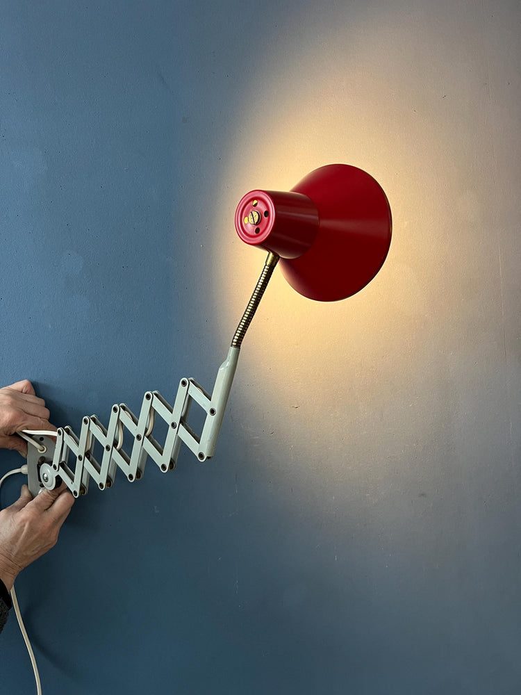Red and White Hala Scissor Wall Lamp