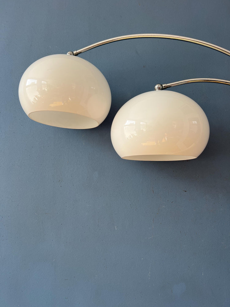 White Dijkstra Double Arc Space Age Mushroom Floor Lamp