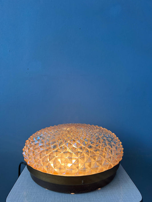 Mid Century Crystal Glass Flush Mount Ceiling Lamp