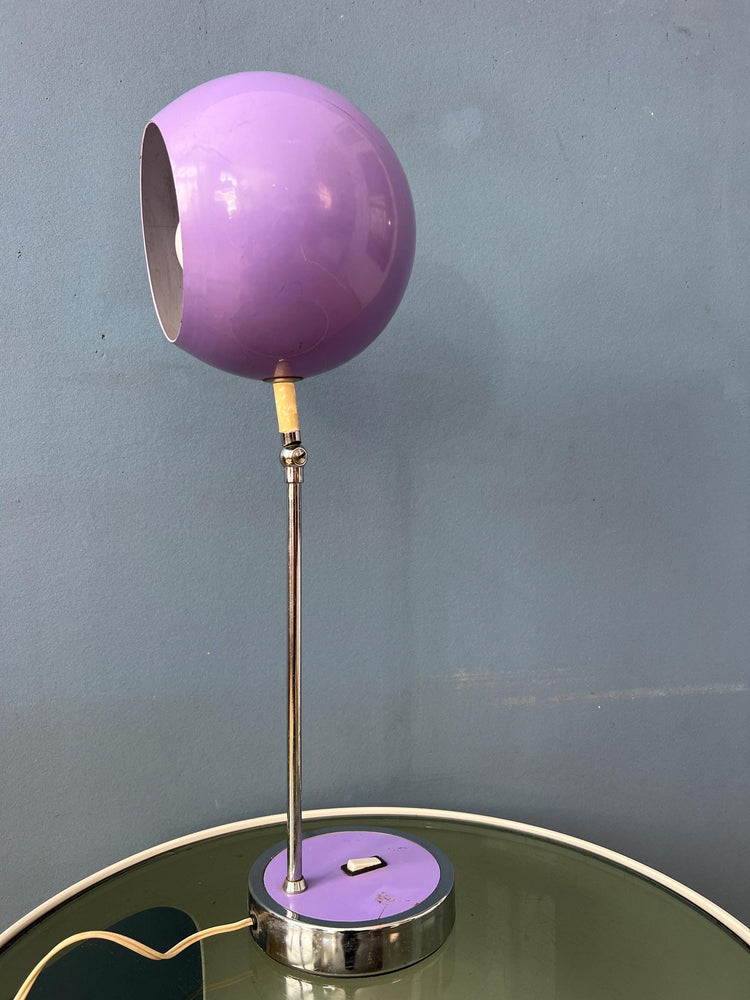 Vintage Purple Herda Space Age Eyeball Desk Lamp