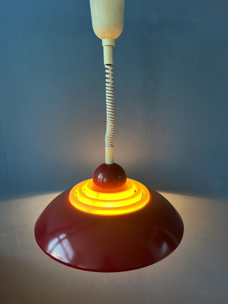 Scandinavian Red Space Age Pendant Lamp by Knud Christensen