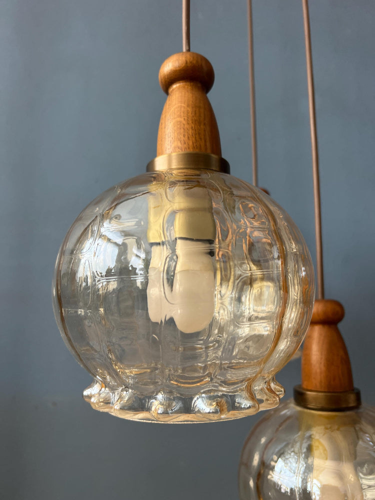 Vintge Hustadt Leuchten Glass Cascade Pendant Lamp