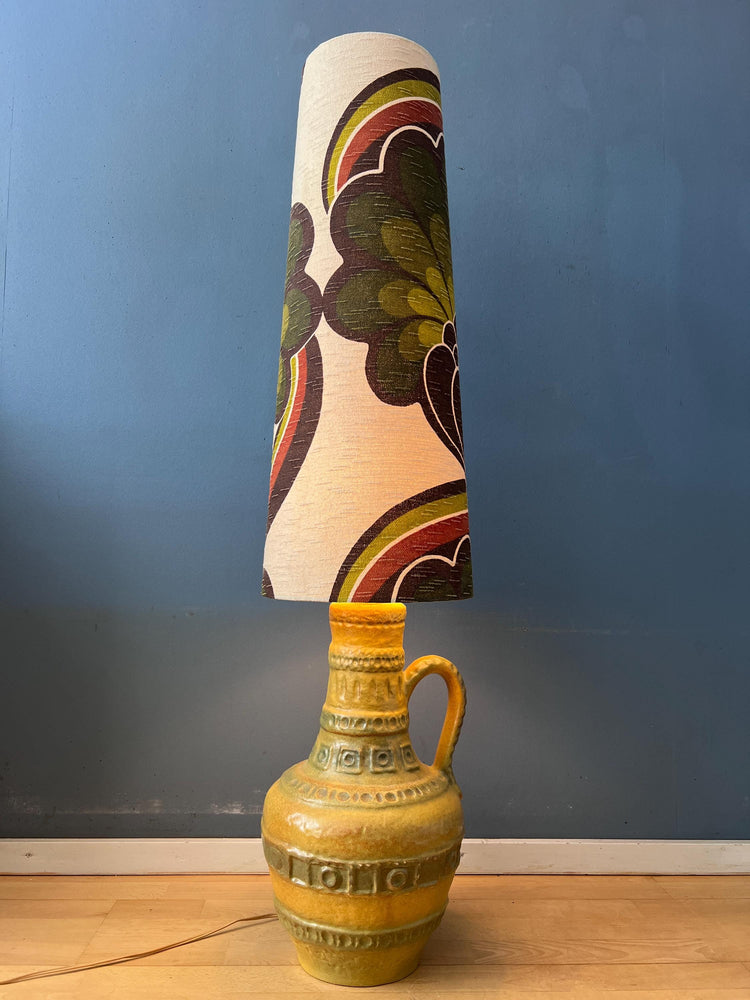 Vintage West Germany Green Ceramic Space Age Floor Lamp