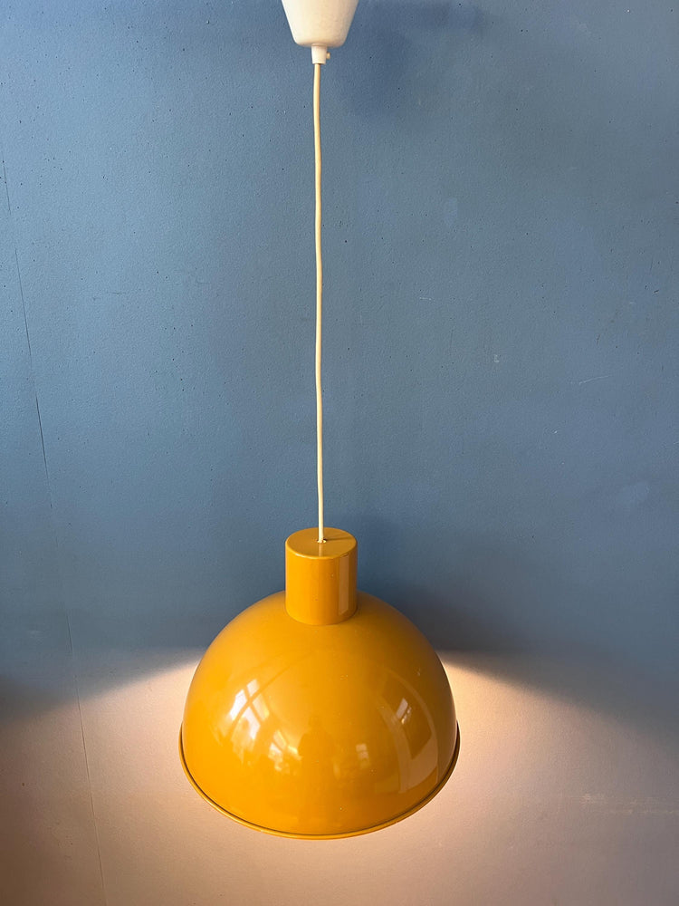 Yellow Enamel Pendant Lamp by Joe Hammerborg for Fog & Mørup