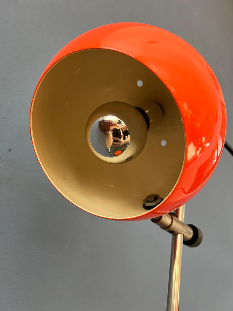 Mid Century Orange Eyeball Space Age Desk Lamp