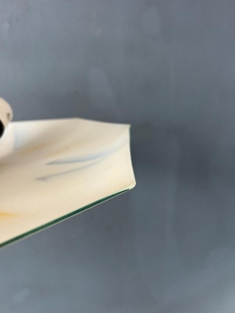 Vintage Mid Century Flush Mount Glass Ceiling Lamp