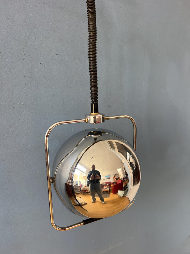 Chrome Mid Century GEPO Eyeball Pendant Lamp
