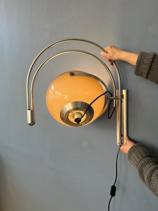 Vintage Space Age Hala Double Arc Mushroom Wall Lamp
