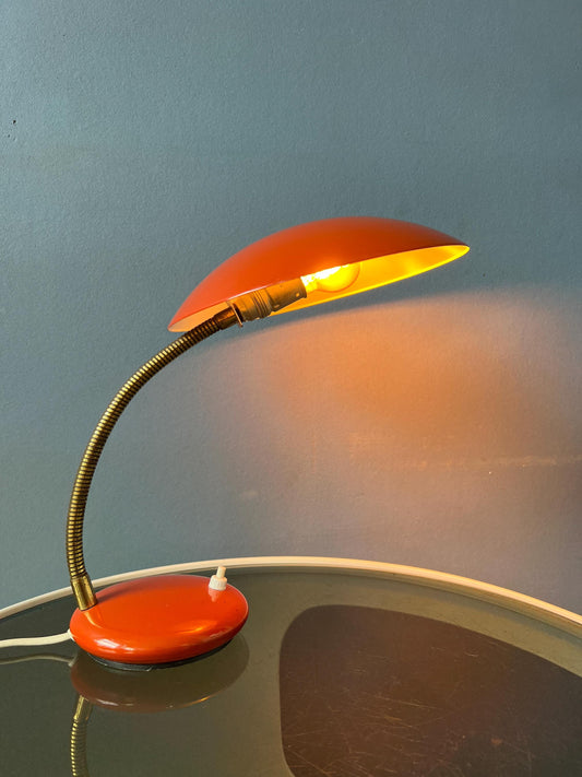 Red - Orange Mid Century Desk Lamp