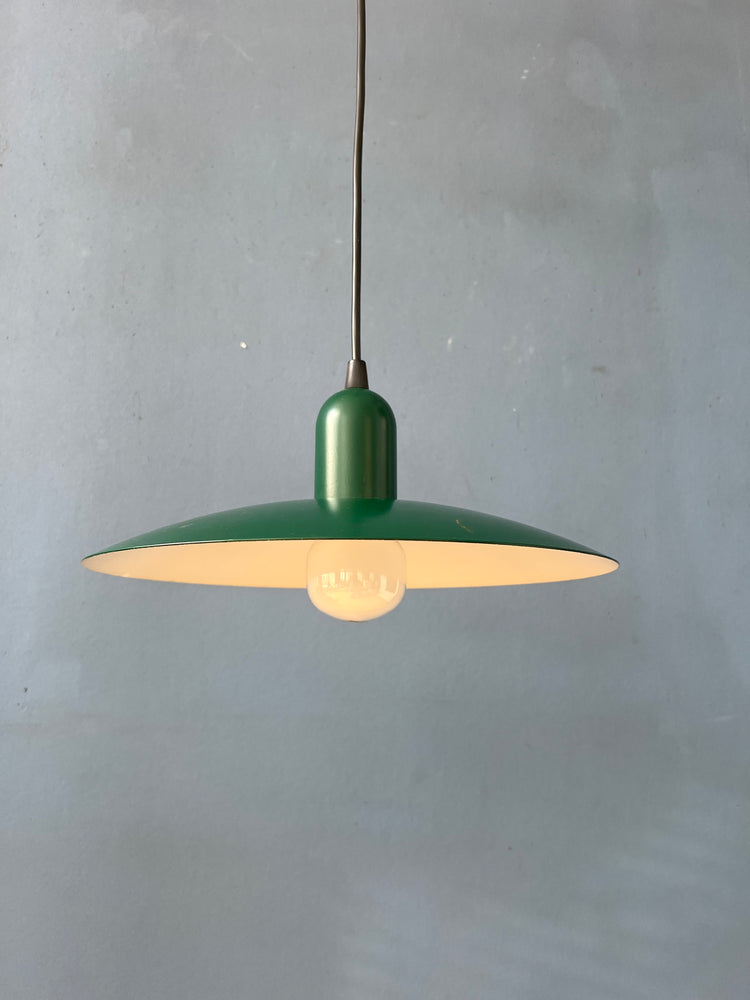 Dark Green Delicate Metal Saucer Pendant Lamp