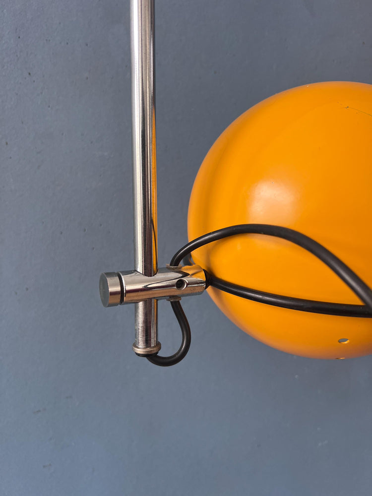 Vintage Yellow Herda Mid Century Arc Eyeball Wall Lamp