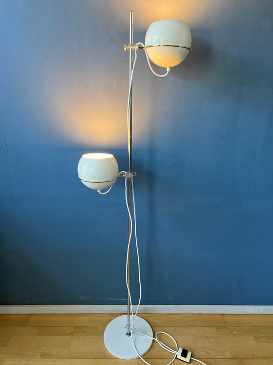 Mid Century GEPO Eyeball Floor Lamp - Beige Space Age 70s Standing Light