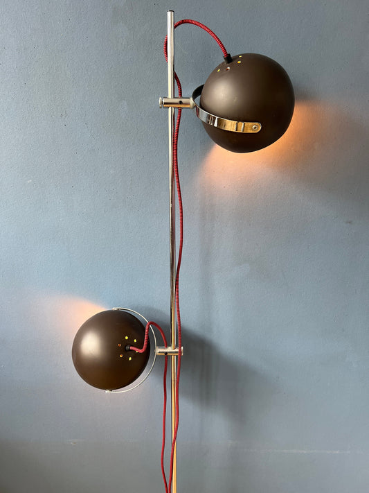 Brown Mid Century Space Age Eyeball Floor Lamp