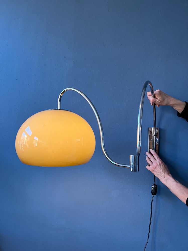 Mid Century Dijkstra Space Age Double Arc Mushroom Wall Lamp