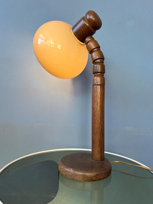 Vintage Steinhauer Wooden Mushroom Table Lamp