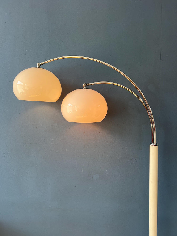 White Dijkstra Double Arc Space Age Mushroom Floor Lamp