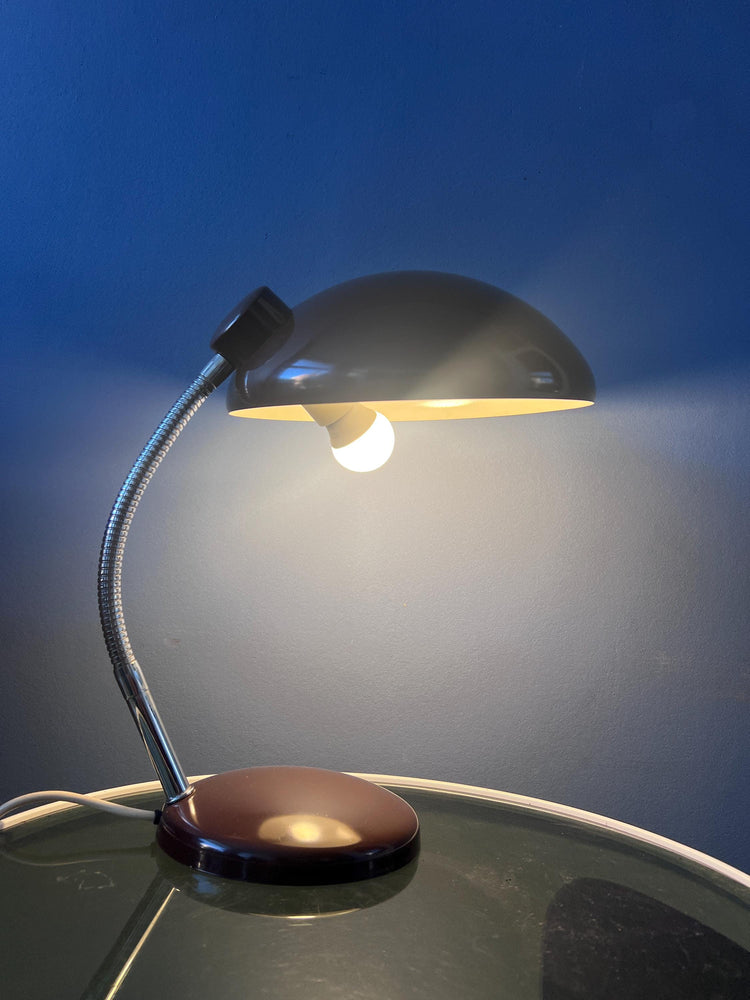 Vintage Massive Mid Century Brown Desk Lamp