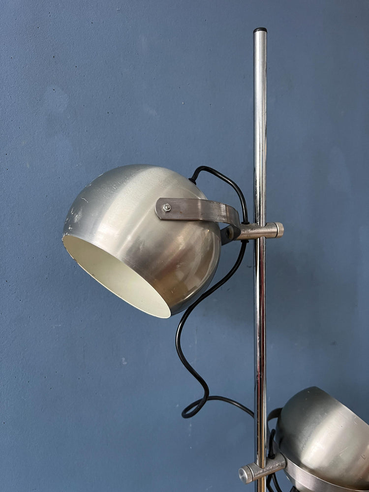 Silver Mid Century Vintage Herda Eyeball Floor Lamp