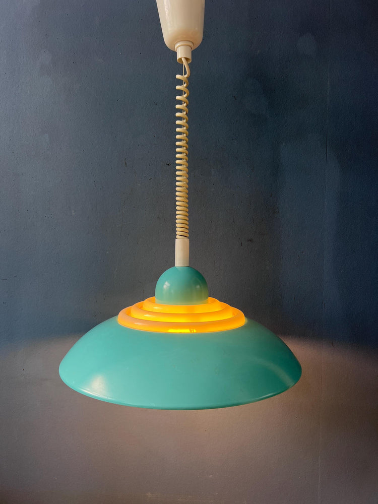 Blue UFO Space Age Pendant Lamp by Knud Christensen