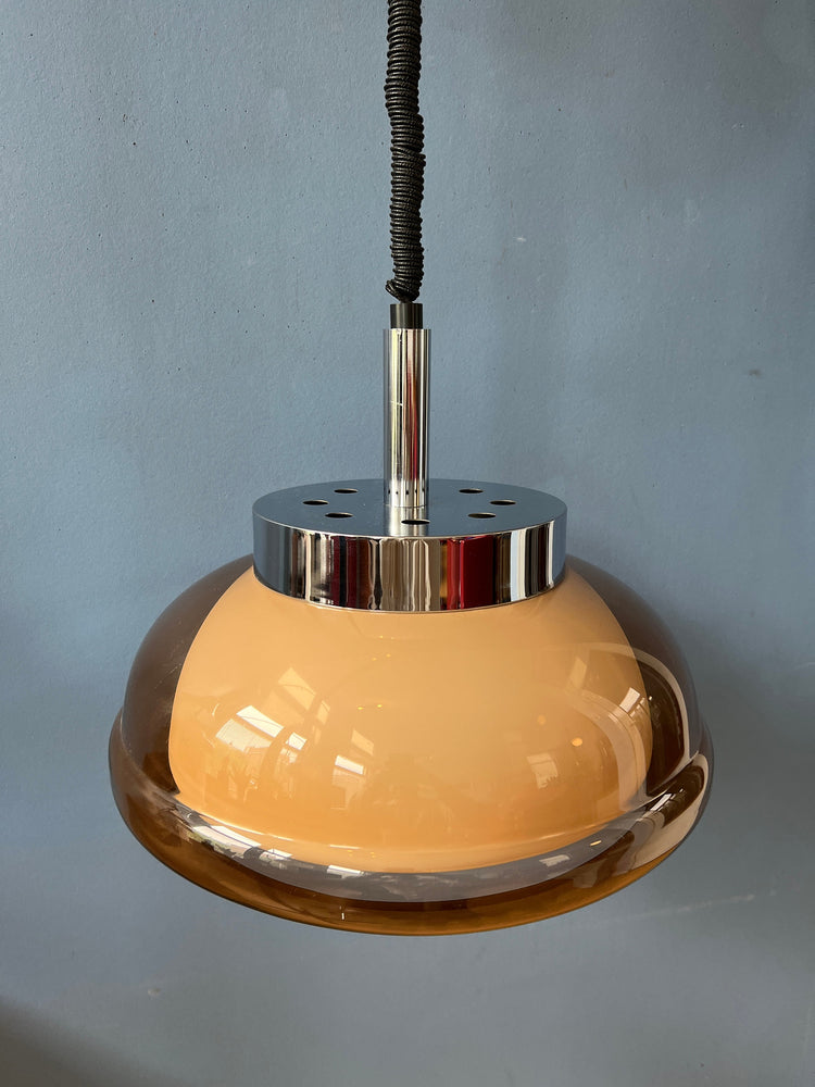 Vintage Herda Space Age Pendant Light / Mid Century 70s Ceiling Lamp