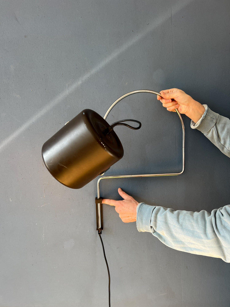 Vintage Brown Anvia 'Bucket' Wall Lamp