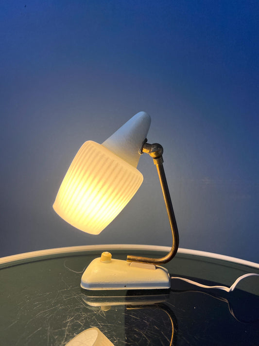Mid Century Art Deco Style Opaline Glass Desk Lamp
