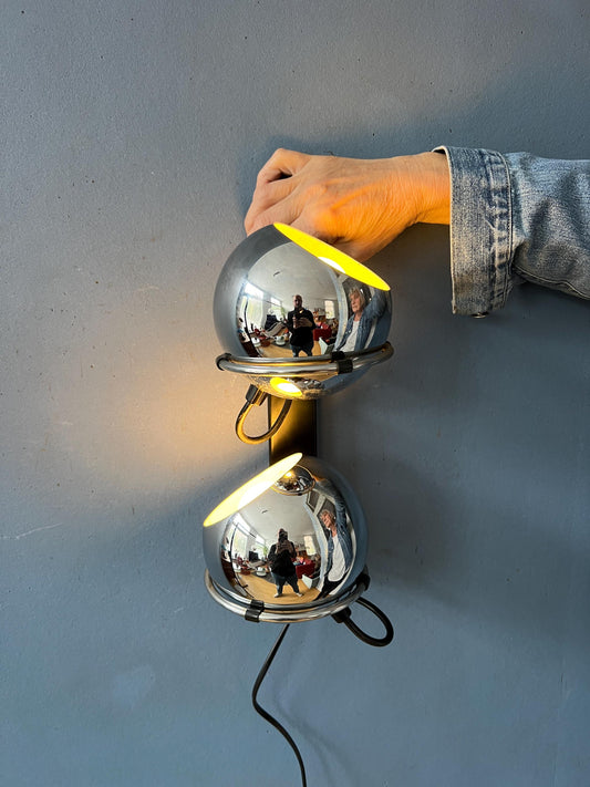 Vintage Chrome GEPO Eyeball Wall Sconce