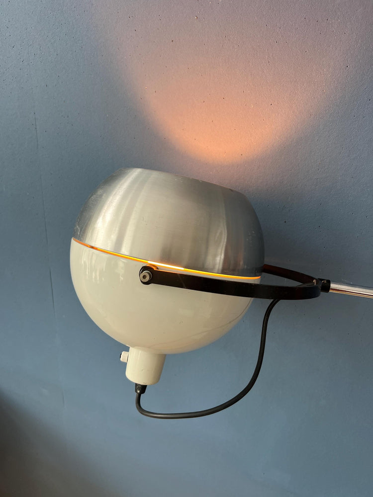 Extendable Dijkstra Mid Century White Globe Wall Lamp