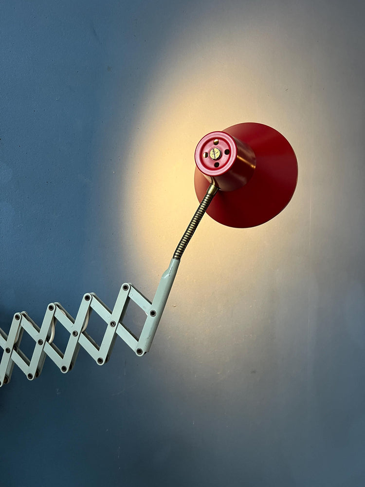 Red and White Hala Scissor Wall Lamp
