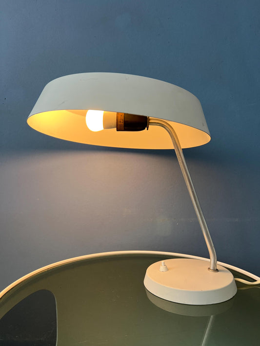 Vintage White VEB Leuchten Bauhaus Style Desk Lamp