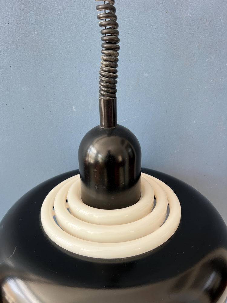 Vintage Black UFO Space Age Pendant Lamp by Knud Christensen
