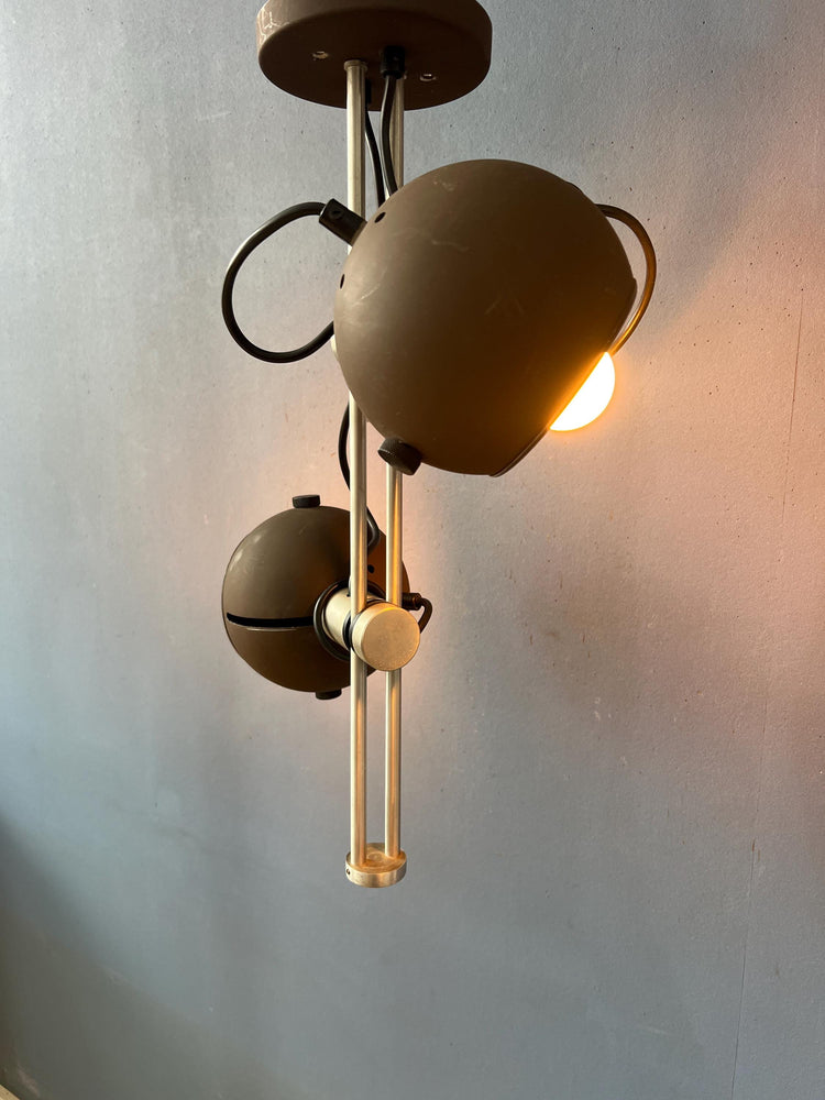 Brown Ceiling Light - Space Age Light Fixture - Vintage Eyeball Lamp