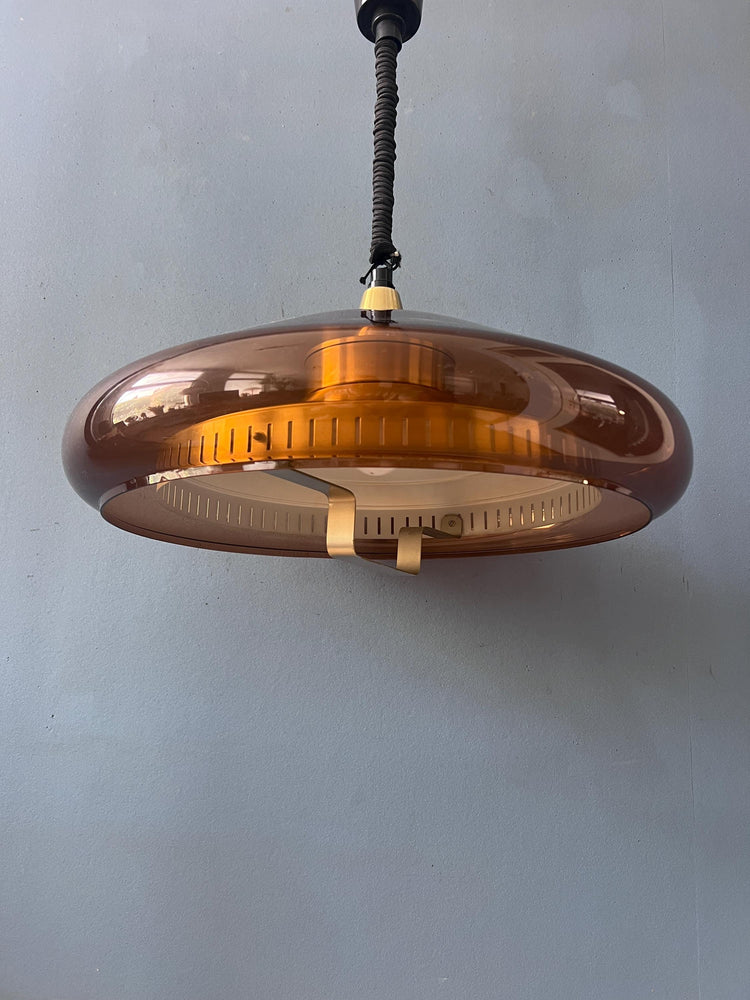 Herda UFO Flying Saucer Space Age Plexiglass Pendant Light