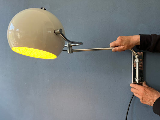 GEPO Eyeball Wall Lamp - Beige Space Age Light - Mid Century Sconce
