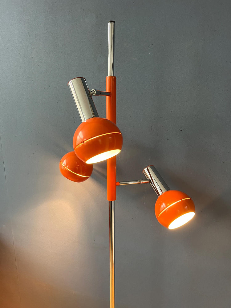 Vintage Orange Wilko Eyeball Space Age Floor Lamp