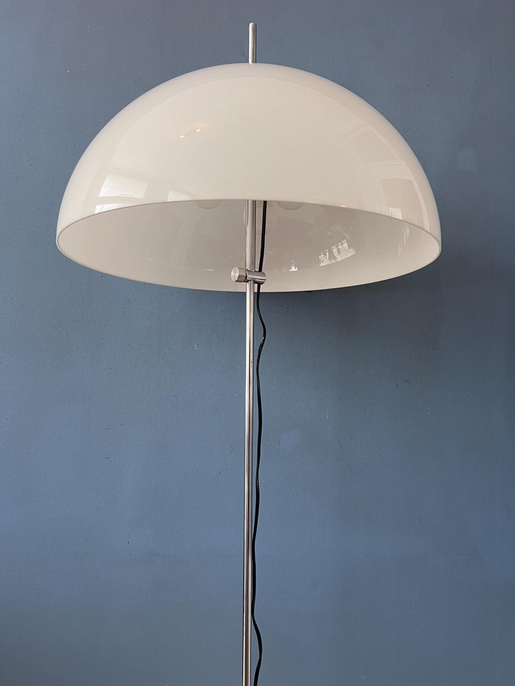 Vintage GEPO Space Age Mushroom Floor Lamp, White Acrylic Glass Shade