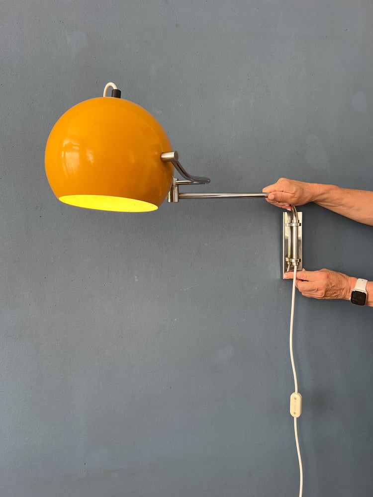 Vintage Yellow GEPO Eyeball Wall Lamp