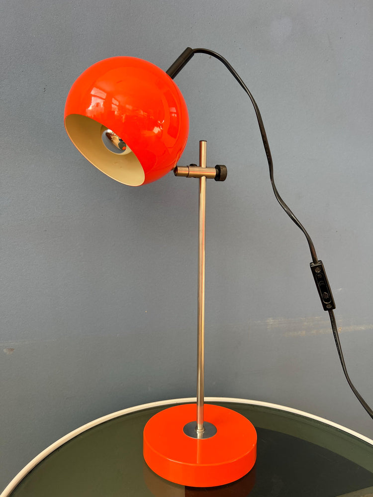Mid Century Orange Eyeball Space Age Desk Lamp