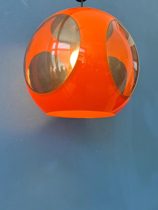 Vintage Orange 'Bug Eye' Massive Space Age Pendant Lamp