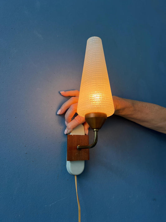 Vintage Mid Century Glass Wall Sconce