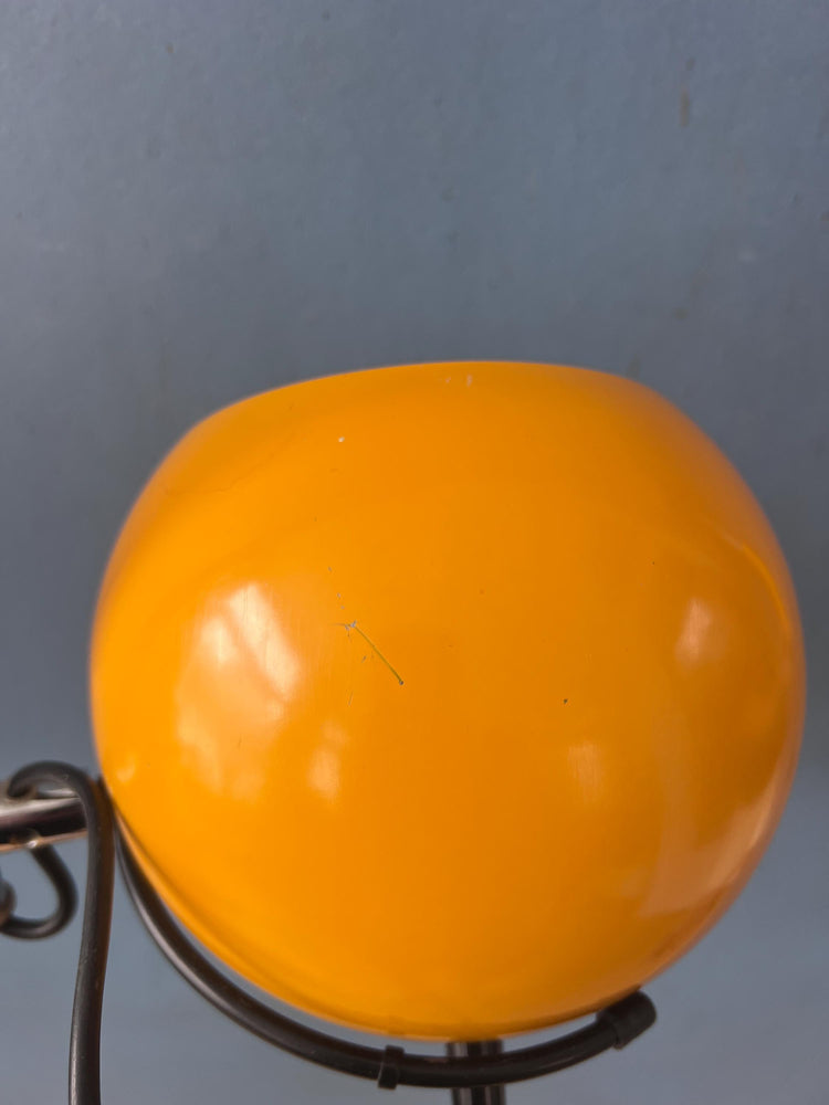 Vintage Yellow Herda Mid Century Arc Eyeball Wall Lamp