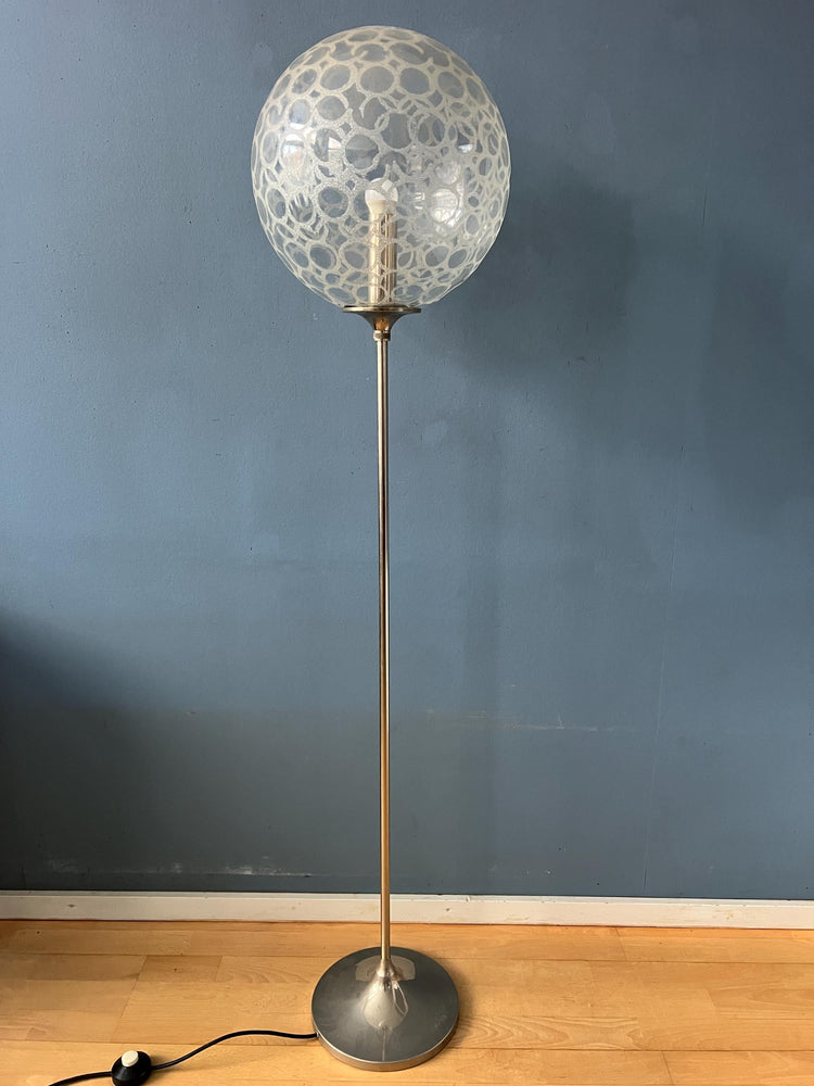 Vintage Glass Floor Lamp by Doria Leuchten